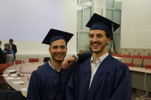 Alex and me, in 2016, in our shiny graduation gowns